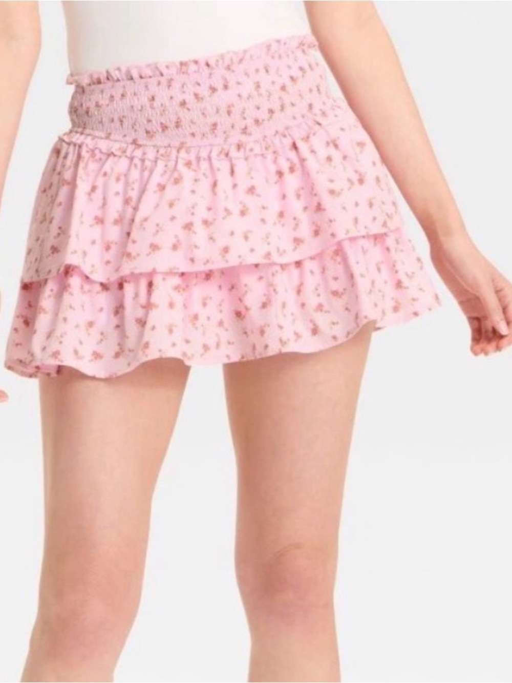 D259 NWT Wild Fable Smock Waist Floral Mini Skort - Size: Small